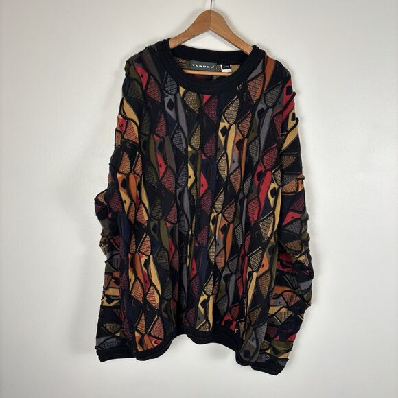 Vintage Other - Vintage 1990s Hiphop TUNDRA Textured Sweater XLT Cotton Canada Coogi Colorful